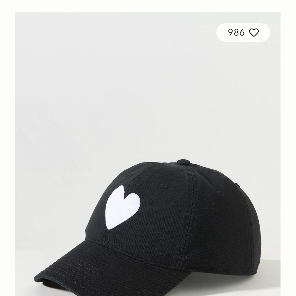 Anthropologie Black Heart Cap
